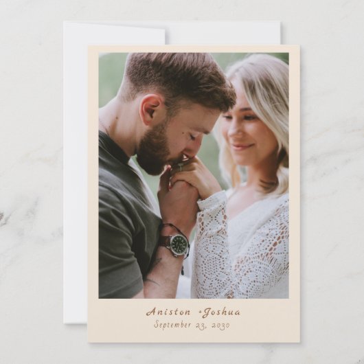 Boho Western Cowboy Illustration Wedding Save The Date (Achterkant)