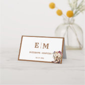Boho Western Cowboy Monogram reisthema bruiloft Plaatskaartje (Achterkant)