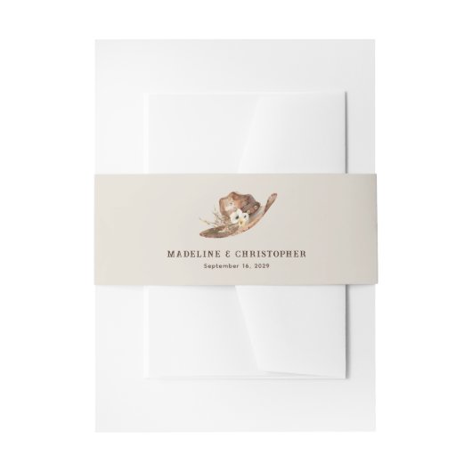 Boho Western Cowboy Pet Bruiloft Uitnodigingen Wikkel (Voorkant Voorbeeld)