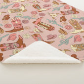 Boho Western Cowgirl Boots Sherpa Deken (3/4)