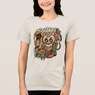 Boho Western Cowgirl Mother Road Kleding Tri-Blend Shirt
