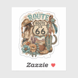 Boho Western Cowgirl Mother Road Sticker