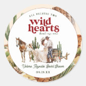 Boho Western Desert | Bruidsmeisjesfeest Ronde Sticker (Voorkant)