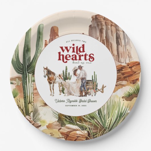 Boho Western Desert | Bruidsuitnodiging Papieren Bordje (Voorkant)