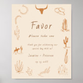 Boho Western Favorite People Wedding Favor sign Poster (Voorkant)