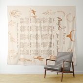 Boho Western Favorite People Wedding Seating chart Wandkleed (In Situ (horizontaal))