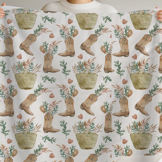 Boho Western Floral Sherpa Blanket Deken