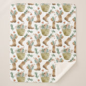 Boho Western Floral Sherpa Blanket Deken (Voorkant)