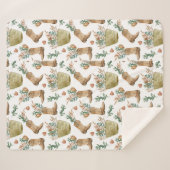 Boho Western Floral Sherpa Blanket Deken (Voorkant (horizontaal))