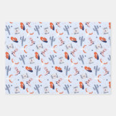 Boho Western kerstCollectie - blauw Inpakpapier Vel (Voorkant)