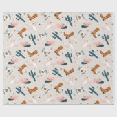 Boho Western Kerstmis - Beige Cadeaupapier (Vlak)