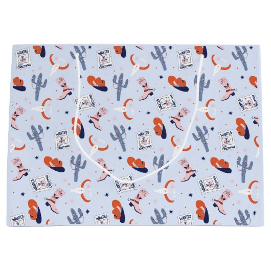 Boho Western Kerstmis - blauw Groot Cadeauzakje (Voorkant)