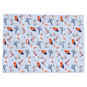 Boho Western Kerstmis - blauw Groot Cadeauzakje (Achterkant)