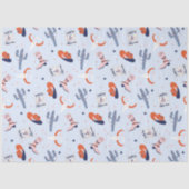 Boho Western Kerstmis - blauw Tissuepapier (Voorkant)