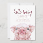 Boho Western Piggy Thema Baby shower Uitnodiging (Voorkant)