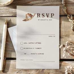 Boho Western Ranch Bruiloft RSVP Kaart