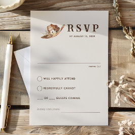 Boho Western Ranch Bruiloft RSVP Kaart