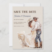 Boho Western Ranch Foto Huwelijk Save the Date Kaart (Voorkant)