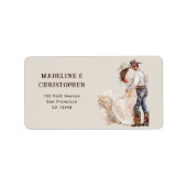 Boho Western Ranch Trouwretouradres Etiket (Voorkant)