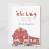 Boho Western Red Barn Thema Baby shower Uitnodigin Kaart (Voorkant)