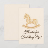 Boho Western Rocking Horse Baby shower Bedankkaart (Voorkant / Achterkant)
