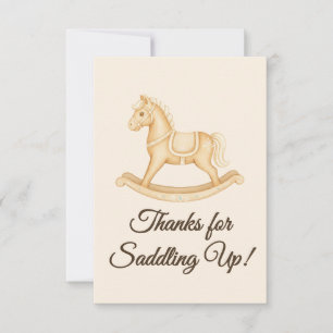 Boho Western Rocking Horse Baby shower Bedankkaart