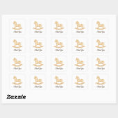 Boho Western Rocking Horse Baby shower Bedankt Vierkante Sticker (Vel)