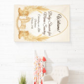 Boho Western Rocking Horse Baby shower Welkom Spandoek (Insitu)