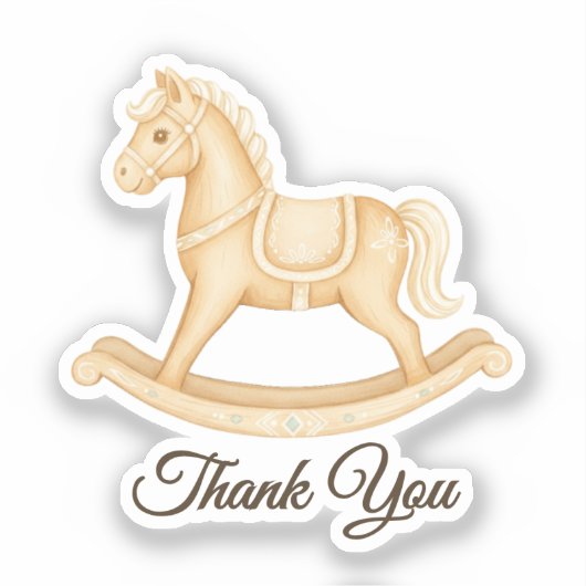 Boho Western Rocking Horse Vinyl Decal Sticker (Voorkant)