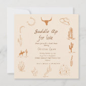 Boho Western Saddle up Cowboy Vrijgezellenfeest Kaart (Voorkant)