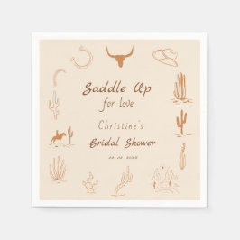 Boho Western Saddle up Cowboy Vrijgezellenfeest Servet