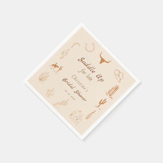 Boho Western Saddle up Cowboy Vrijgezellenfeest Servet (Hoek)