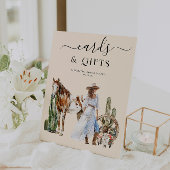 Boho Western Vrijgezellenfeest | Kaarten & Cadeaus Reclamebord Met Voetstuk