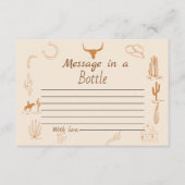 Boho Western zadel Bericht fles Vrijgezellenfeest Informatiekaartje (Voorkant)