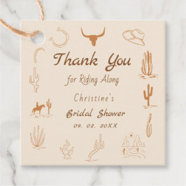 Boho Western Zadel Cowboy Bruiloftsfeest Bedankjes Labels