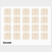 Boho Western Zadel je Cowboy Bruidsdouche Vierkante Sticker (Vel)