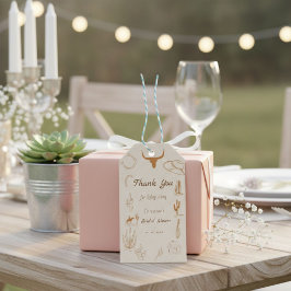 Boho Western Zadel op Cowboy Bruids-shower Cadeaulabel