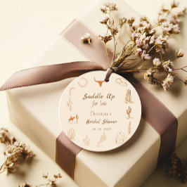 Boho Western Zadel op Cowboy Bruidsmeisjesfeest Bedankjes Labels