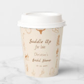 Boho Western Zadel op Cowboy Bruidsmeisjesfeest Papieren Bekers (Voorkant)