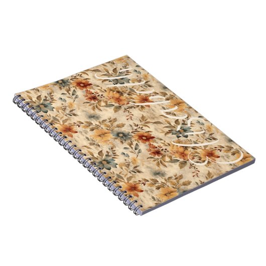 Boho Westerne Bloemen Rustieke Cowgirl Grunge Notitieboek (Rechterzijde)