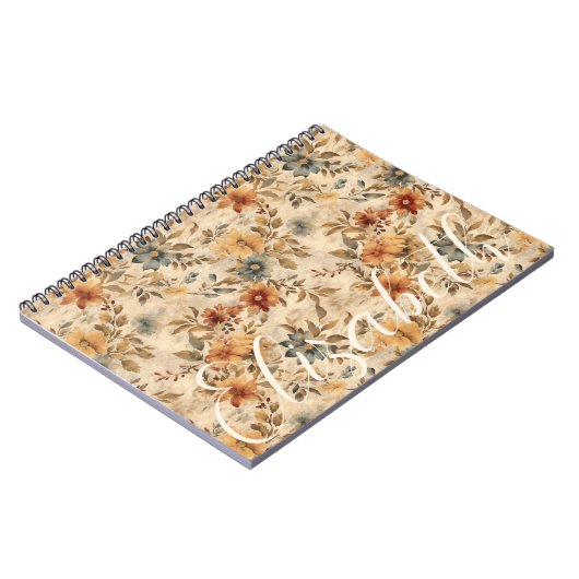 Boho Westerne Bloemen Rustieke Cowgirl Grunge Notitieboek (Linkerzijde)