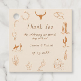 Boho Westerne Cowboy Illustratie Trouwen Bedankjes Labels