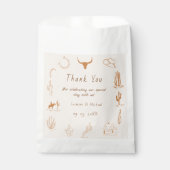 Boho Westerne Cowboy Illustratie Trouwen Bedankzakje (Voorkant)