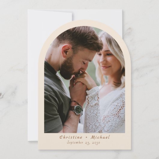 Boho Westerne Cowboy Illustratie Trouwen Kaart (Achterkant)