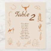 Boho Westerne Cowboy Illustratie Trouwen Wijn Etiket (Enkel label)