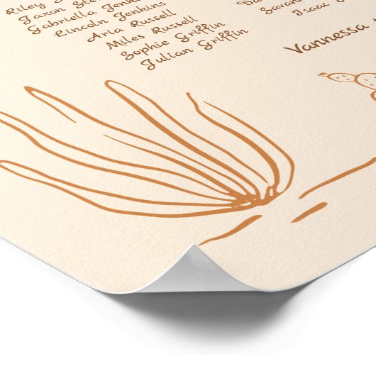 Boho Westerne Favoriete Mensen Trouwstoel Grafiek Poster (Hoek)