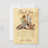 Boho Westerne gitaar zonnebloemen dank u Bedankkaart (Voorkant)