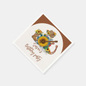 Boho Westerne gitaar Zonnebloemen Verjaardagsfeest Servet (Hoek)