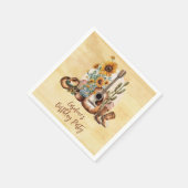 Boho Westerne gitaar Zonnebloemen Verjaardagsfeest Servet (Hoek)