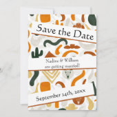 Boho westerne QR code woestijn cowboy cactus stier Save The Date (Voorkant)
